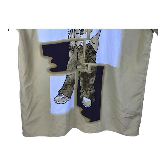 Million Guy Men’s Shirt Brown 18.5 2XL Y2K 90’s Button Up Hip Hop Urban Street - Picture 6 of 11